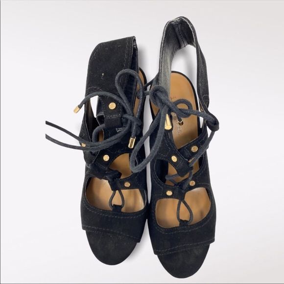 INDIGO RD | Black Lace Up Heels - Picture 6 of 6